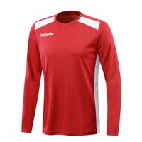 Sirius shirt longsleeve RED/WHT XS Teknisk langermet t-skjorte - Unisex